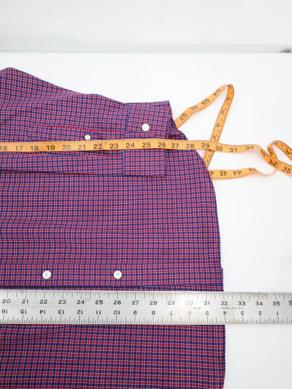 NWT Banana Republic Shirt Men Large Button Up Plaid Standard Fit Non Iron Cotton